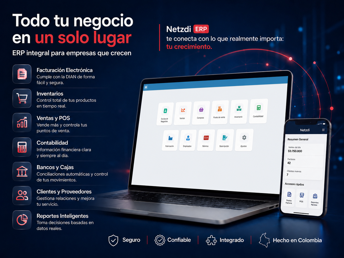 Netzdi ERP — todo tu negocio en un solo lugar